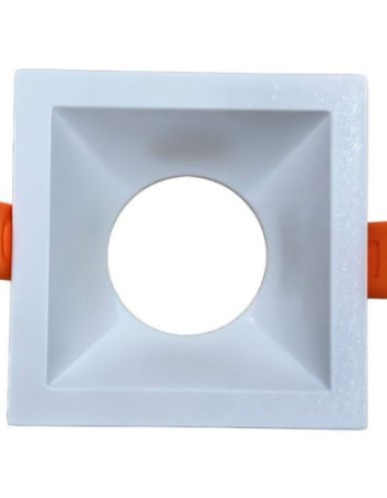 إطار مربع بلاستيك مفرد ثابت 7 سم أبيض كامل- 82x82x25mm